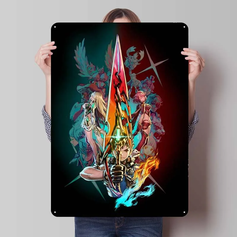 Xenoblade Chronicles Game Metal Plaght Tin Sign pre hernú hernú miestnosť dekorácia kovový znak nástenný umenie dekor retro klub Amerika