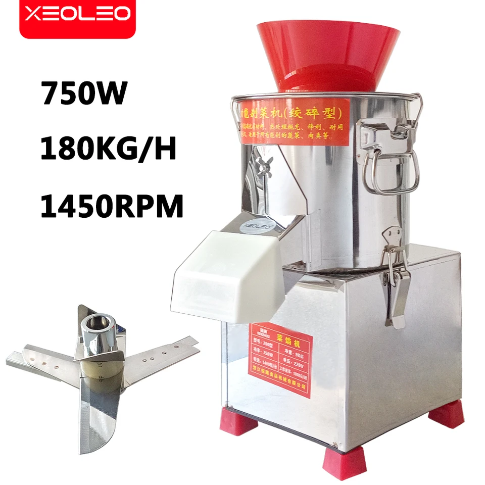 Xeoleo 30 kg/h zeleninová sekaná mäsa Mäso brúska rastlinná rezačka pre reďkovku/cibuľu/zázvor/baklažán/zemiaky/cesnak