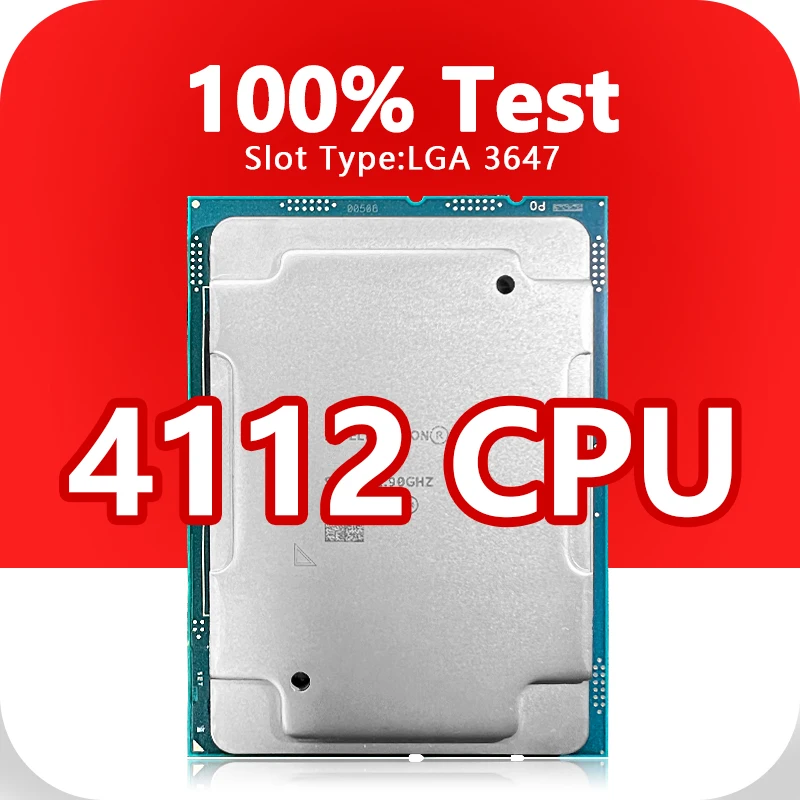 Xeon Silver 4112 CPU 4 jadrá 8 vlákien 2,6 GHz 8.25 MB 85W Procesor LGA3647 pre základnú dosku C621 Server 4112 procesor