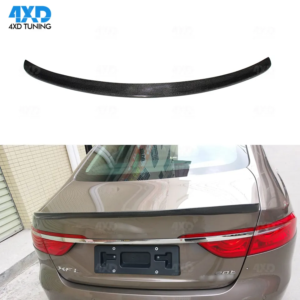 XF uhlíkový spojler 2016 2017 2018 2019 pre Jaguar X260 Zadný spojler zadný nárazník kmeňa lesklý čierny povrch