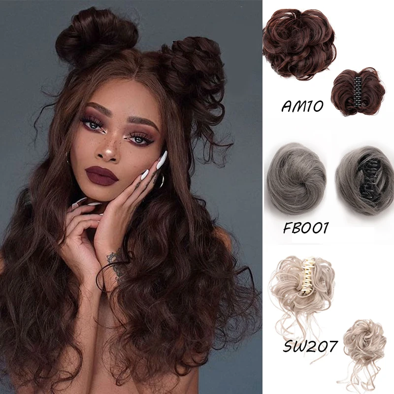 XG Syntetický chaotický našuchorený Lazy Curly Hair Pull Flower Short Curly Grab Bun 3 Štýly Multifarebné k dispozícii