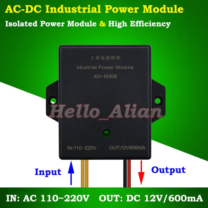 XH-M308 AC-DC Izolovaný napájací napájací modul Voltový prevodník 110V 120V 220V 230V až DC 12V 7,2 W elektrický adaptér skrinky