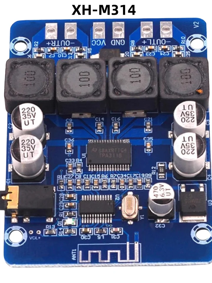 XH-M314 Ultra Clear Bluetooth Digital Amplifier Board TPA3118 Dual 45W15W Audio Amplification Modul AUX Decoding