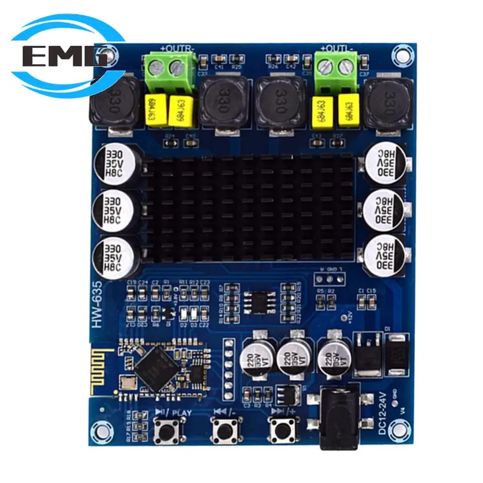 XH-M548 120W Digitálna doska zosilňovača TPA3116D2 Digital Power Audio zosilňovacia doska Bluetooth kompatibilná DC12-24V DC12-24V