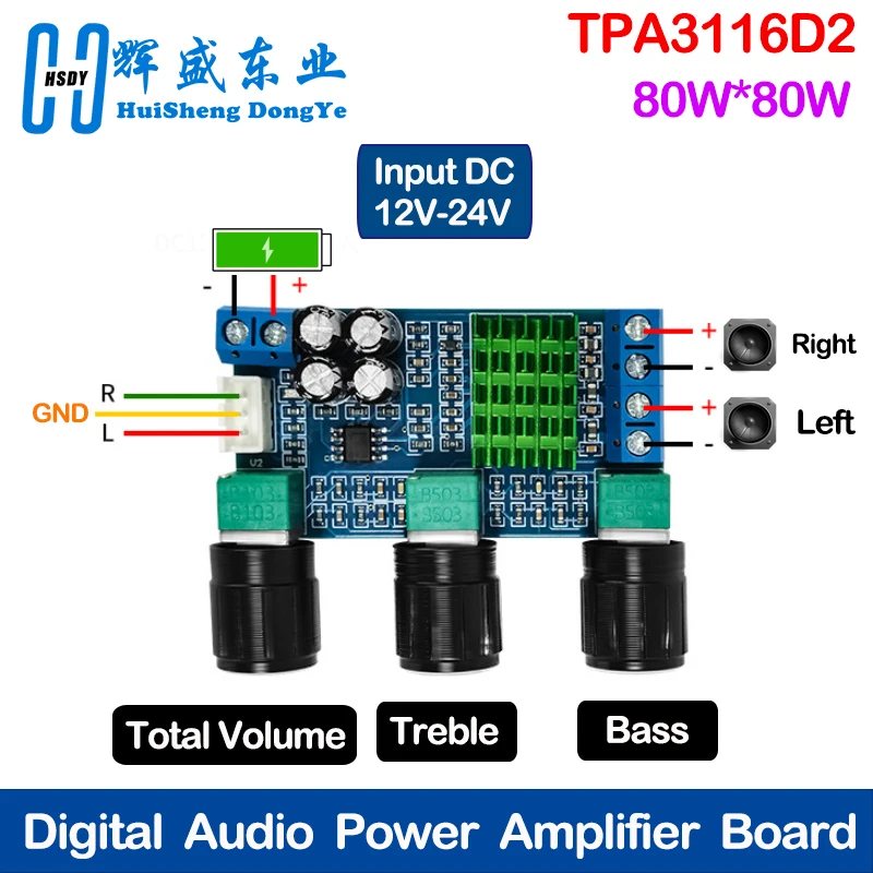 XH-M567 TPA3116D2 Dual-Channel Stereo High-Power Digital Audio Power Board Board Audio Power Board zosilňovač 80W*2