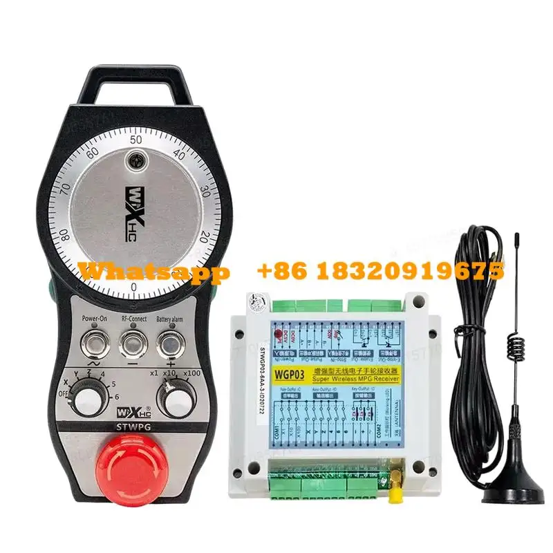 XHC STWGP 6-os CNC MPG Wireless Handwheel E-Stop Manual Pulz Generátor prijímač pre Siemens Mitsubishi Fanuc Fagor
