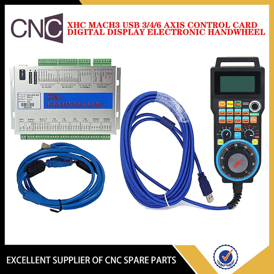 XHC USB CNC Kit Mach3 3/4/6 Axis Ovládanie pohybu Ovládanie stroja Káblové elektronické elektronické ručné koleso digitálne zobrazenie MPG