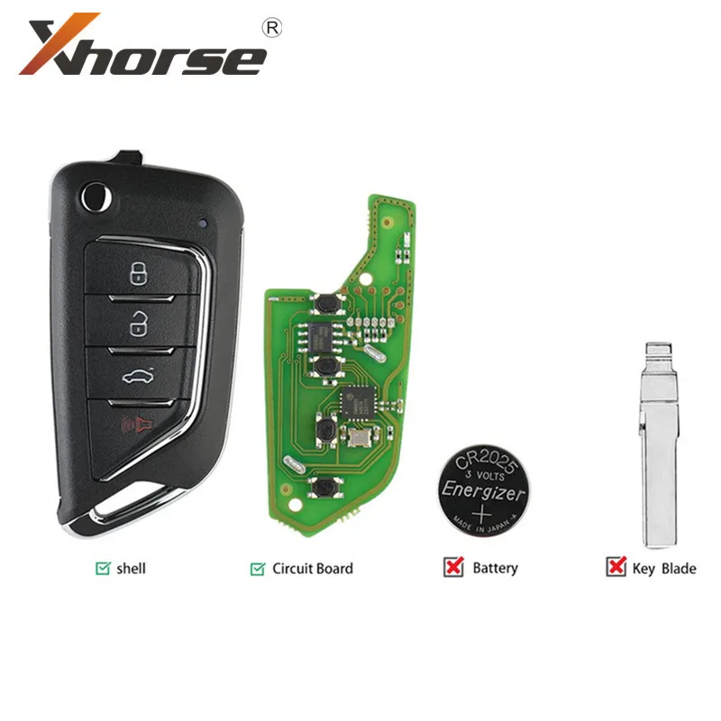 Xhorse vvdi diaľkový xkcd02en univerzálny drôt diaľkový kľúč pre Cadillac Style 4 tlačidlá 1 kus