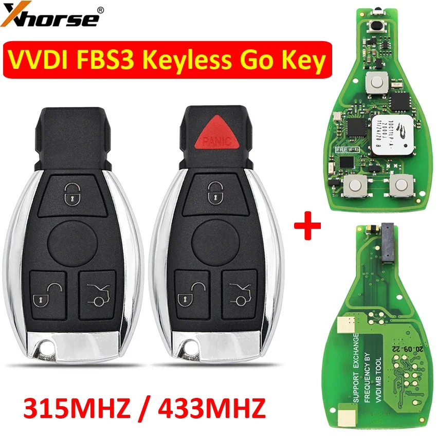 Xhorse XSBZ01EN VVDI MB Universal FBS3 Keyless Smart Key obnoviteľné 433/315 MHz pre Mercedes Benz W204 W207 W212 W164 W166 W221
