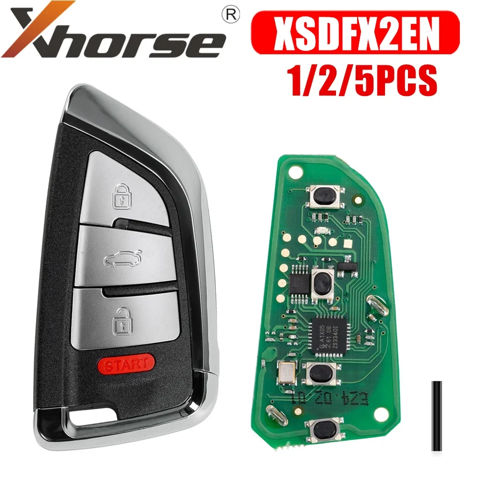 Xhorse xsdfx2en Small Knife Style 4 Buttons XS Series Universal Smart Key 1/2/5ks/veľa
