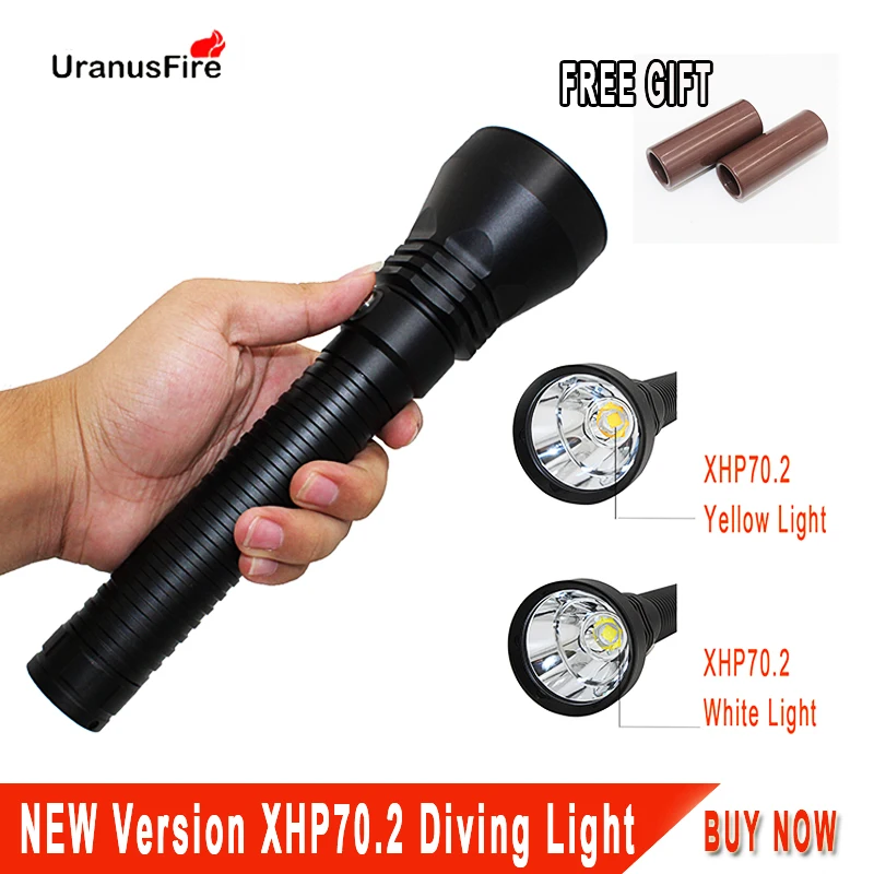 XHP70 potápačská baterka 4000lm pod vodou Ultra Fire XHP70.2 LED vodotesné svetlo LAMP 26650 na potápanie rybolovu