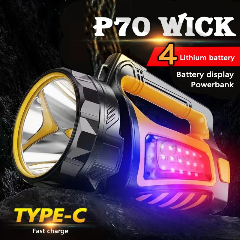 XHP70 V ručnom svetle Výkonná lucerna 18650 USB LED kempingové stanice TAKTICKÉ SLOŽIKY Cestovanie dlhotrvajúcich nabíjateľných žiaroviek