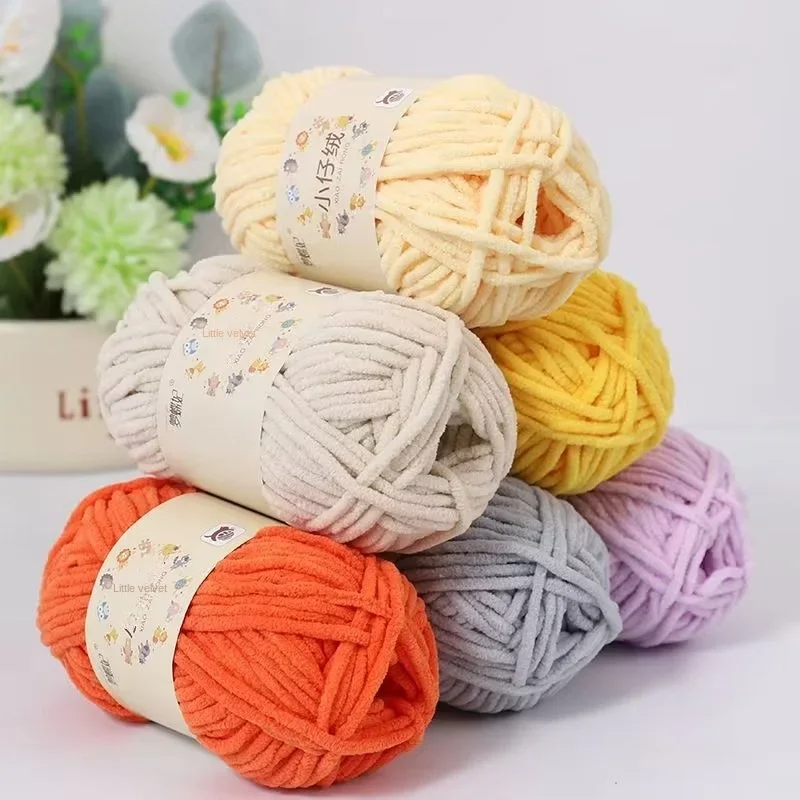 Xiaoice Small Boy Velvet Strip CHORSE WOOL CHULT CLITTOVANIE Šál, Hook Topánky Doll Wool Hand vyrábajú DIY pletené taška