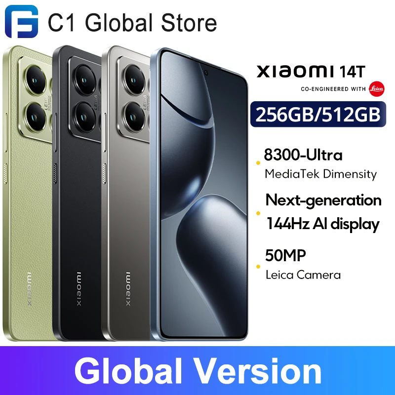 Xiaomi 14T 5G Globálna verzia Smartphone Dimensity 8300-Ultra 144Hz AMOLED AI Display 50MP Leica Camera 67W Hypercharge 5000MAH