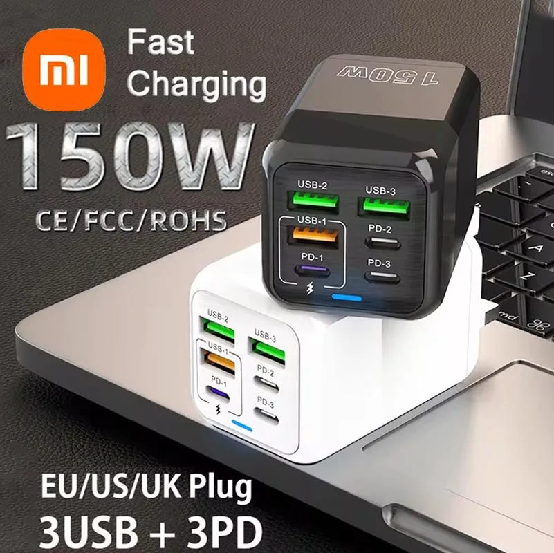 Xiaomi 150W Super Fast Charger USB Type-C PD 6A Kábel Rýchle nabíjanie rýchleho nabíjania 3.0 Adaptér pre Xiaomi iPhone Samsung OnePlus