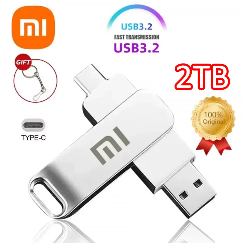 Xiaomi 2TB USB 3,0 PEN Drive High Speed ​​Transfer Metal SSD Pendrive CLE prenosný U Disk Flash Drive Memoria USB Stick