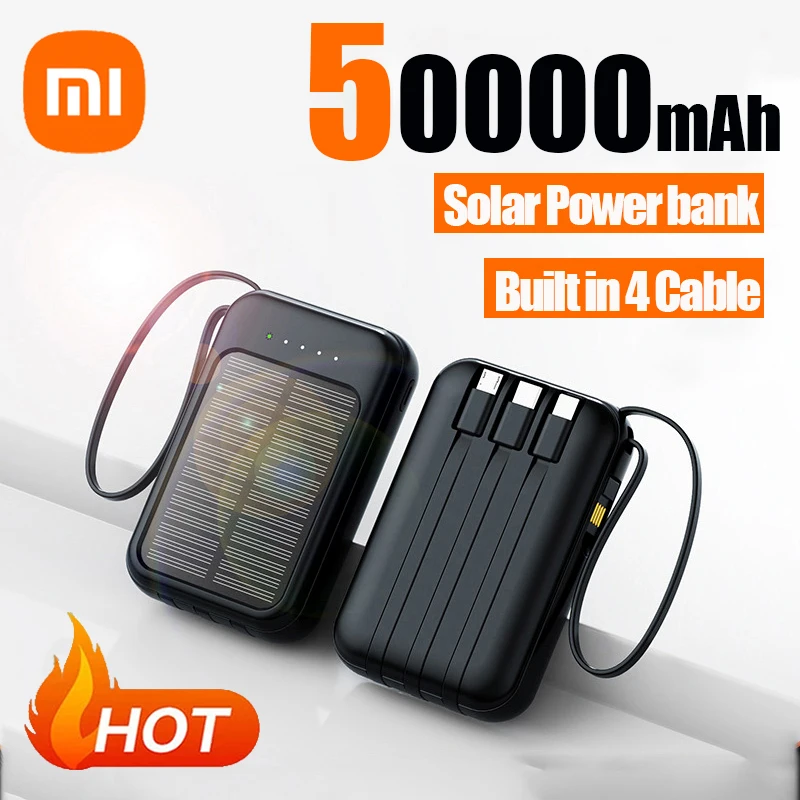 Xiaomi 50000 mAh solárna banka 4USB Lines Slim Nabíjanie Prenosné nabíjanie Externá náhradná batéria pre rôzne mobilné telefóny