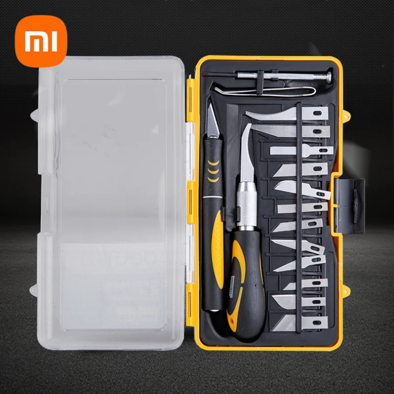 Xiaomi deli 16pcs Utility nôž súpravy pre hobby kožu, drevo, rezbárske remeselné pero nože nože na multifunkčný nástroj