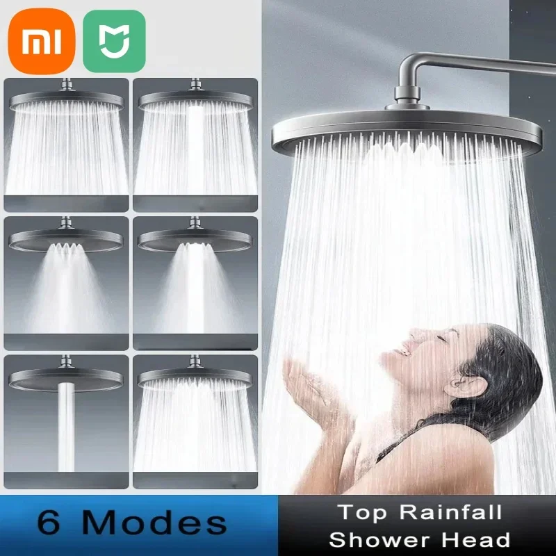 Xiaomi High Tlace Shower Veľký prietok 230 mm 6 režimov Sprchové hlavy Nastaviteľná vodná dažďová sprcha Domáce kúpeľňa Doplnky