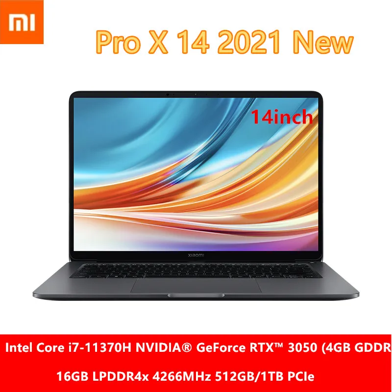 Xiaomi laptop pro x 14 i7-11370h GeForce RTX 3050 16G+512 GB/1TB 2,5K 120Hz obrazovka Thunderbolt4 WIFI6 WIN10 MI 14Inch Notebook PC
