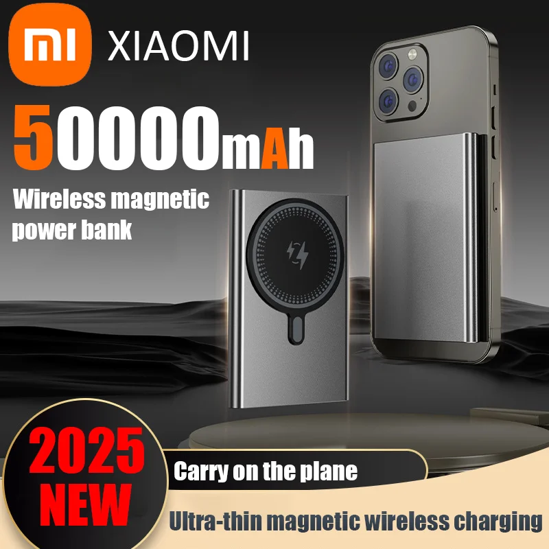 Xiaomi Magnetic Wireless 50000 mAh Power Bank Fast Charger pre prenosné pomocné batérie pre Magsafe pre iPhone Huawei Samsung