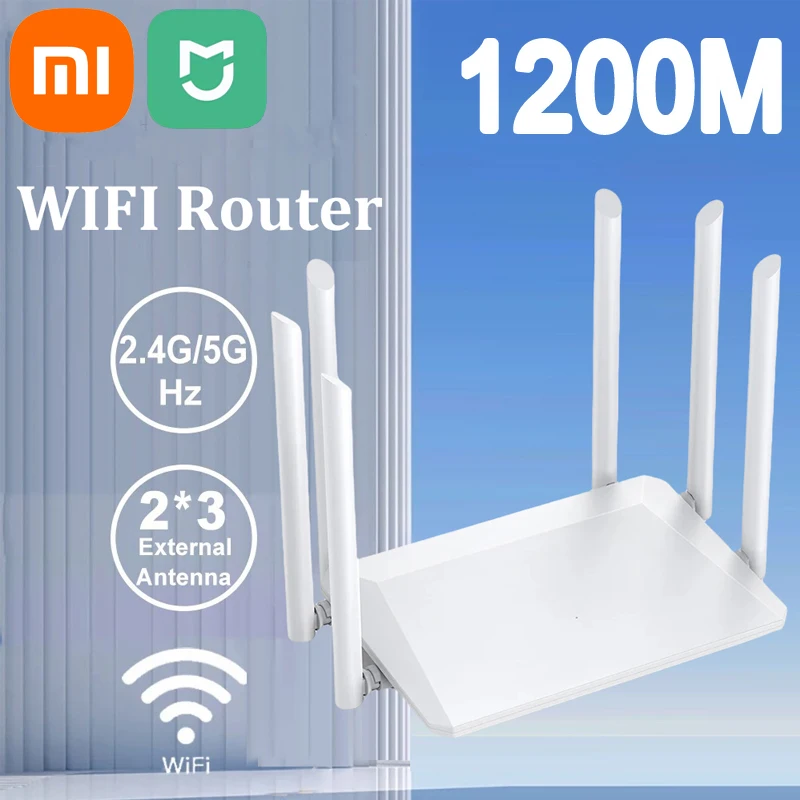 Xiaomi Mijia 1200 Mbps Wireless WiFi Router Wireless WiFi Repeater 6 Anténa 2.4g 5G Signálny posilňovač WiFi Singálny zosilňovač