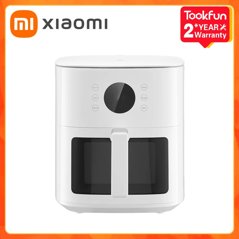 Xiaomi Mijia Air Fryer S1 Home Multi Functional Electric Fryer Micro Parná ponuka pečená kovová vnútorná komora Priehľadná vizuálna vizuálna