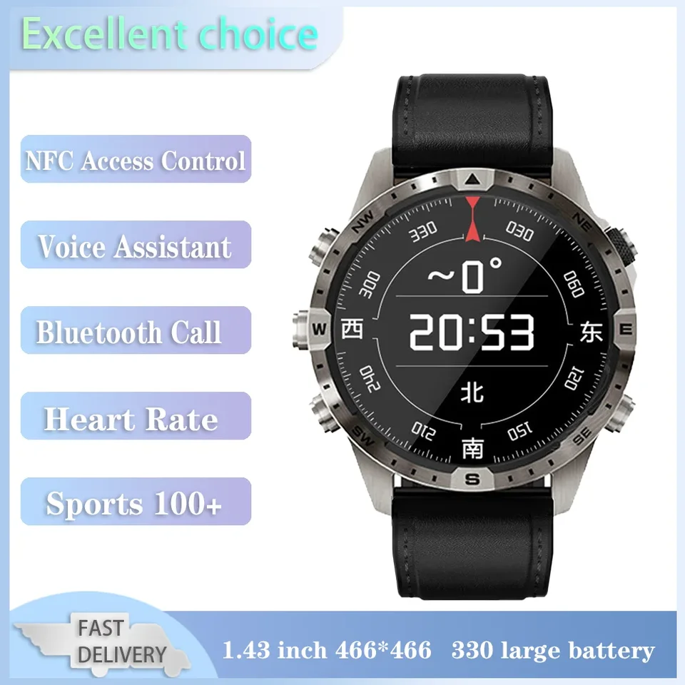 Xiaomi Mijia GPS Tracker Smartwatch Men NFC Compass Voice Assistant Bluetooth Call Sport Fitness Monitorovanie srdca