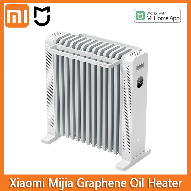 Xiaomi Mijia Graphene Oil Oilter Oil 2200W 220V Fast Handy Electric Electric Ohrievače Dual Security Protection Smart Termostat for Smart Home