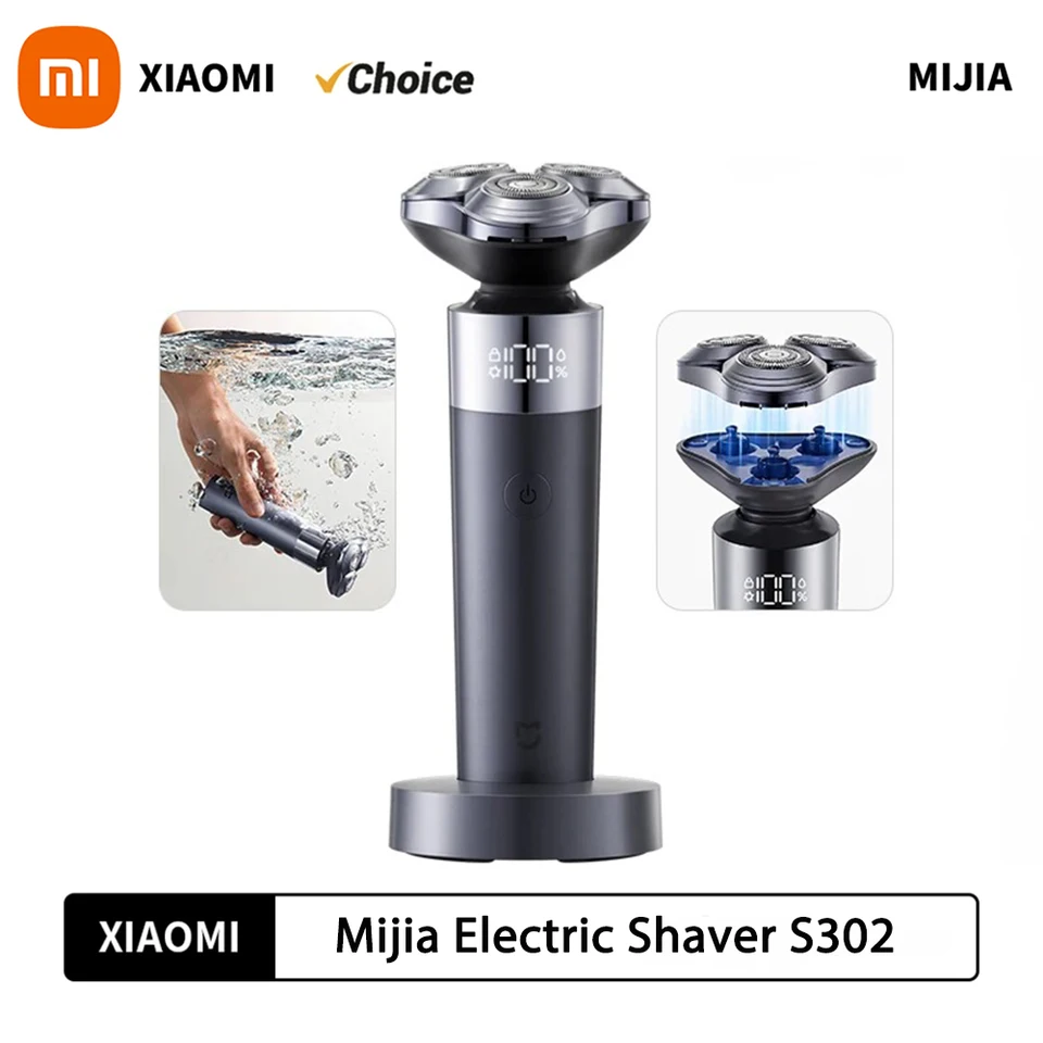 Xiaomi Mijia Men Electric Shaver S302 brada Trimmer stroj na prenosný ohyb Razor ipx7 umývateľný trimér 1 hodina rýchly nabíjanie
