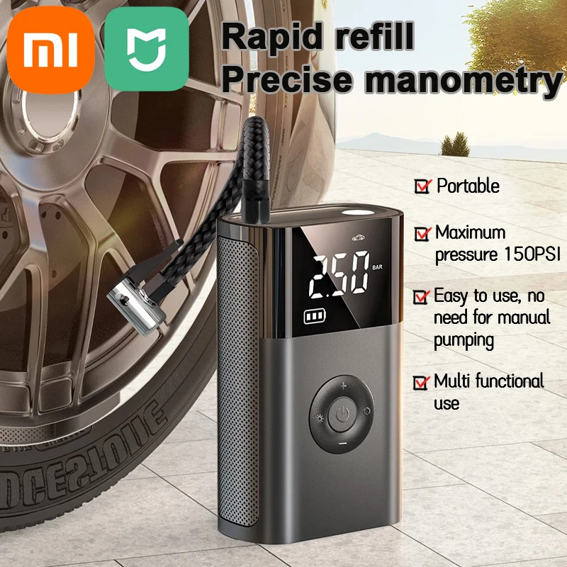 Xiaomi Mijia mini vzduchový kompresor 12 V prenosné elektrické vzduchové čerpadlo na inflátor pneumatiky pre motocyklové pneumatiky