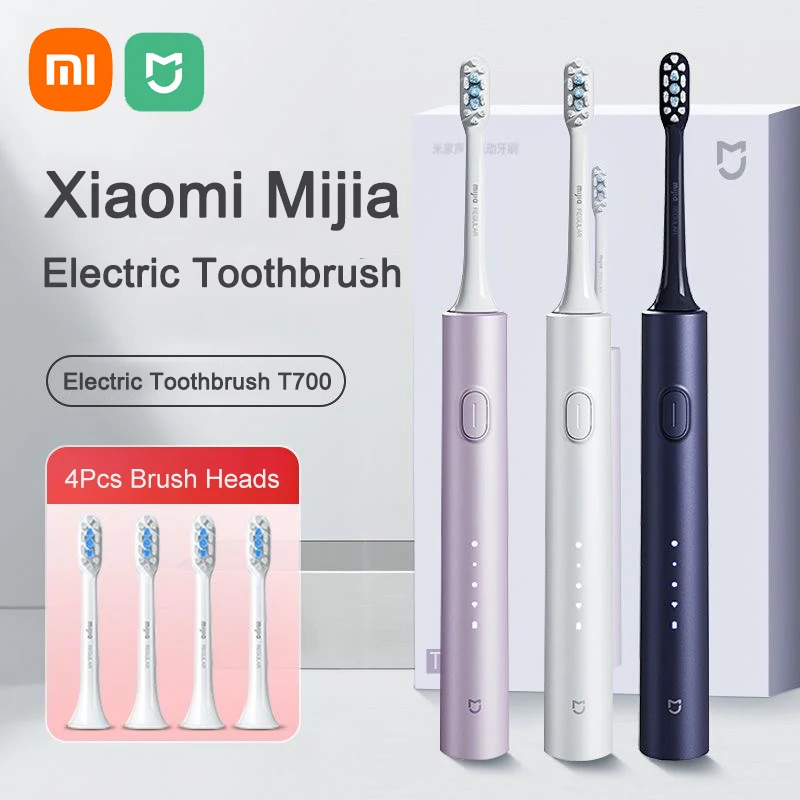 Xiaomi Mijia Sonic Electric zubná kefka T302 so 4 kefovými hlavami IPX8 nepremokavé bezdrôtové nabíjanie 4 režimy Čistenie zubných kefiek