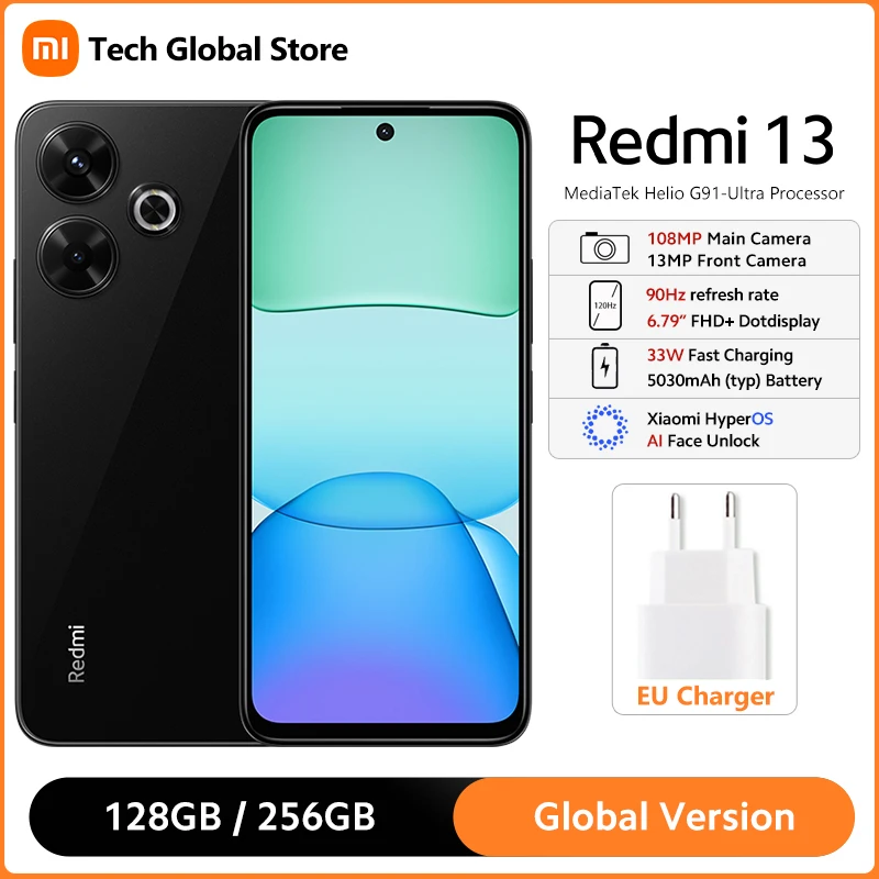 Xiaomi Redmi 13 Smartphone Globálna verzia MediaTek Helio G91-Ultra 6.79 