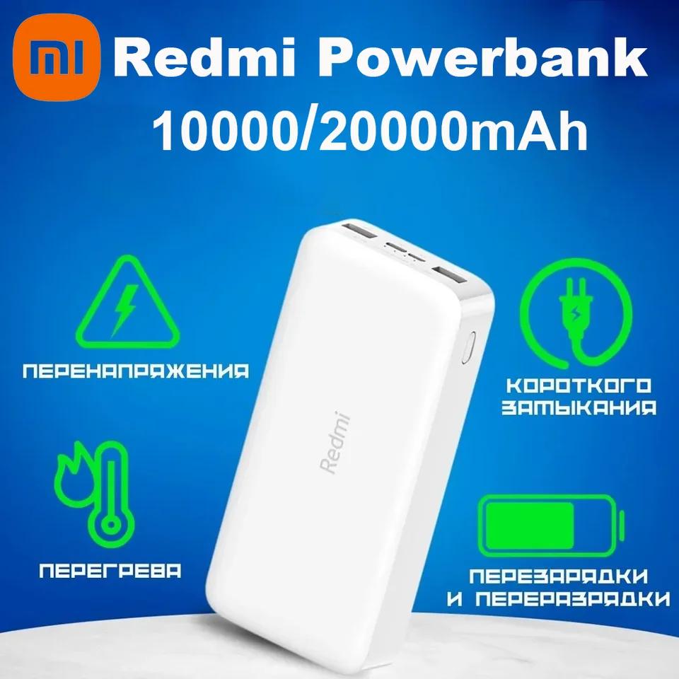 Xiaomi Redmi Power Bank 20000MAH USB Type Cfast nabíjanie Prenosná externá batéria Mi 10000MAH QuCik nabíjačka pre iPhone Samsung