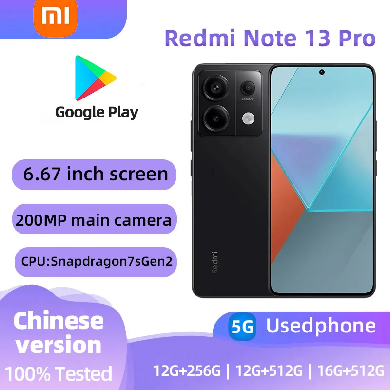 Xiaomi Redmi Poznámka 13 PRO 5G Android 6.67inch RAM 12 GB ROM 256 GB Qualcomm Snapdragon Snapdragon Snapdragon