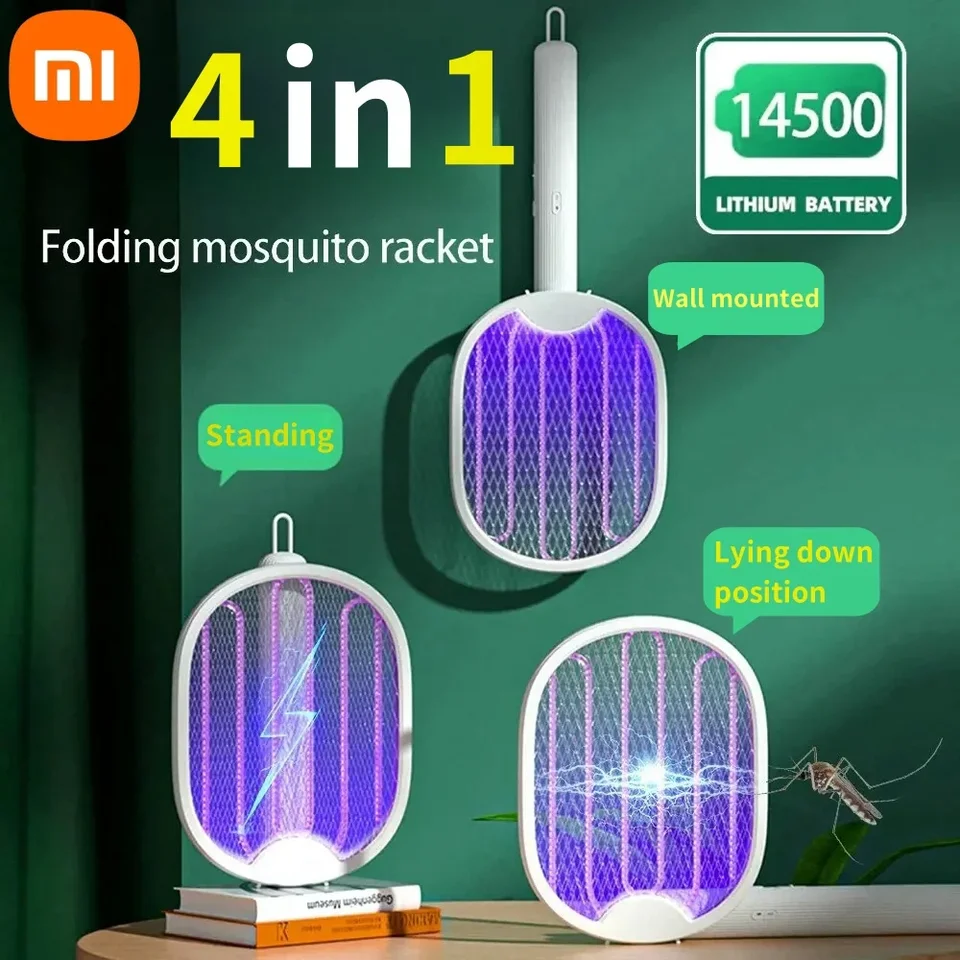 Xiaomi Skladateľný elektrický elektrický komár Killer Swatter Swatter Trap USB Nabíjateľná raketa proti komárom Racket Hmyz s UV Svetelným chybou Zapper