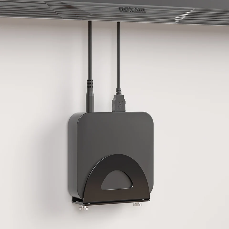 Xiaomi TV Box kovová stena držiak na stenu prilepenie alebo vŕtačka nastaviteľná šírka na stenu namontovaná na stenu.