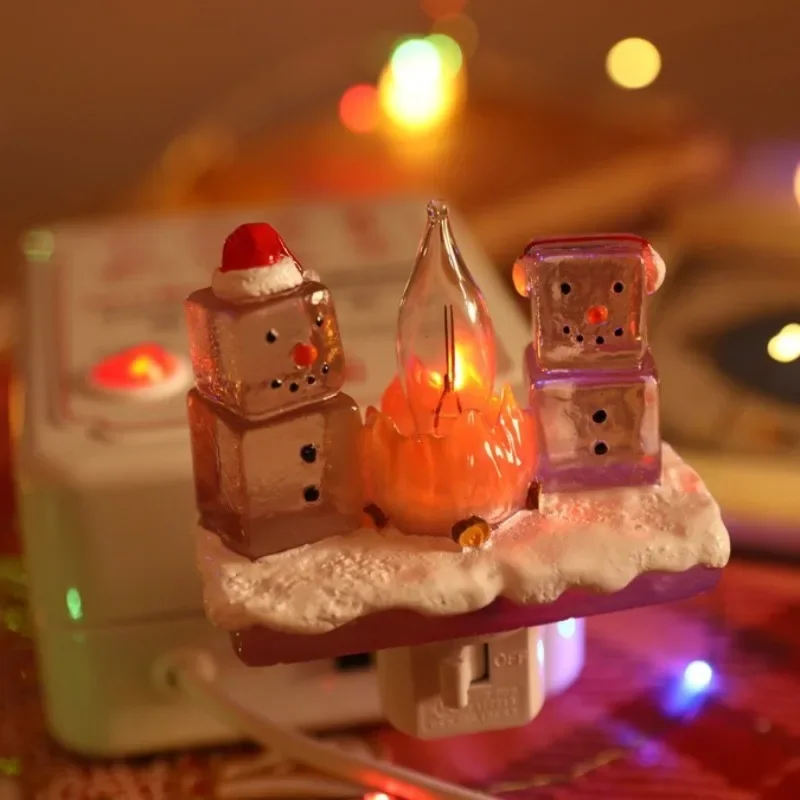 Xiaomi vianočné nočné nočné ľahké svetlo zásuvka US Plug LED živice vianočná lampa pre spálne novoročné dekorácie Darček pre deti