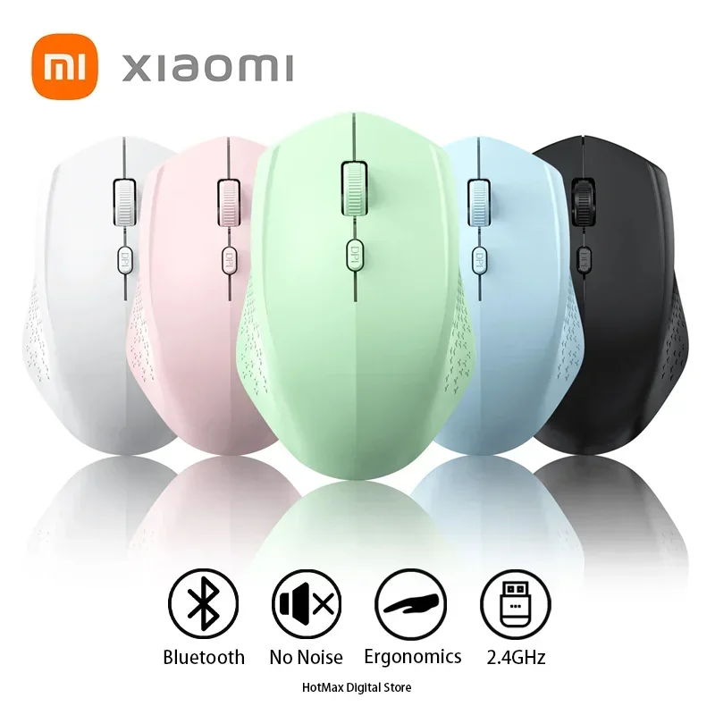 Xiaomi Wireless Mouse Bluetooth Silent Dual Model Nabíjateľný 1600 DPI Readjtibilné 2,4 GHz pre MacBook LoPtop PC Game Office
