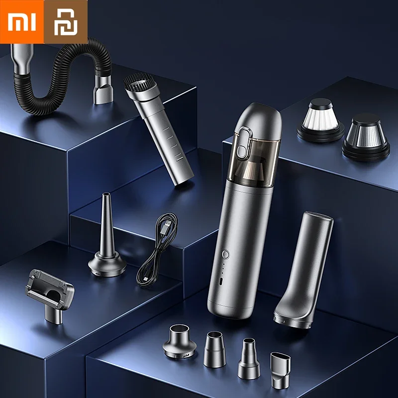 Xiaomi Youpin Car vákuum čistič bezdrôtového prenosného mini vákuového čističa 16000pa High -Power Sort Sacking Cleancing Nové