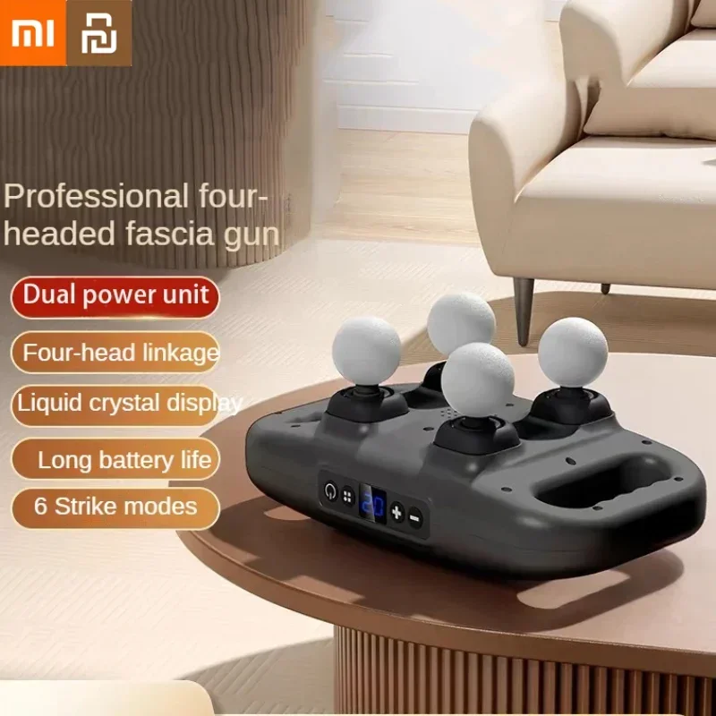 Xiaomi Youpin Four-Had Fascia Gun Sval sval 2000 mah Relaxačná masáž Profesionálny pásový pás