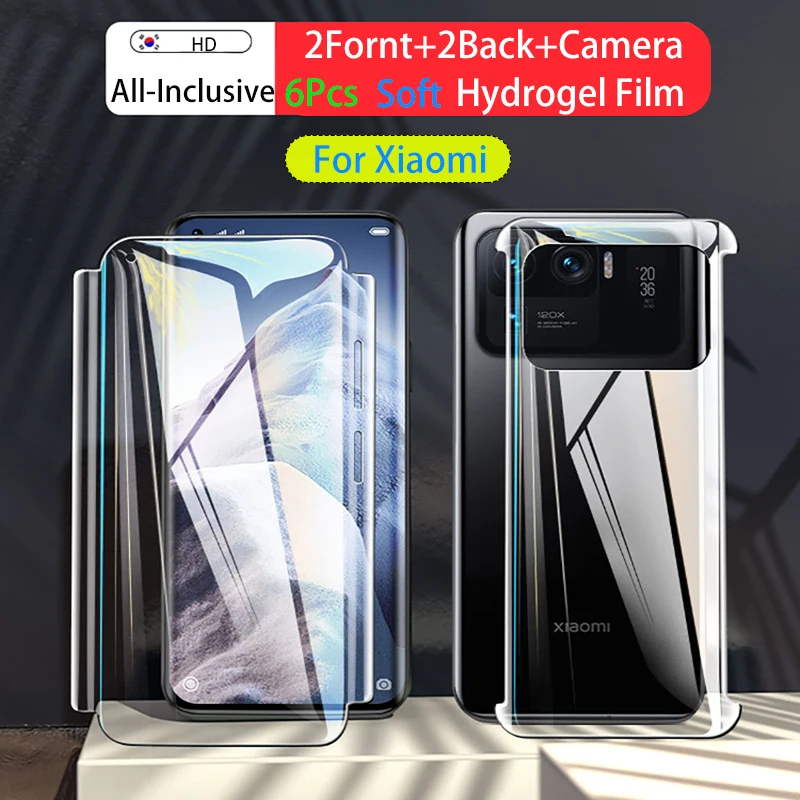 Xiaomi13ultra 13Pro 360 ° Plné pokrytie prednej zadnej časti chrániča obrazovky MI12PRO pre Xiaomi 11ultra 10Lite Hydrogel Film Mix4soft Edge Edge