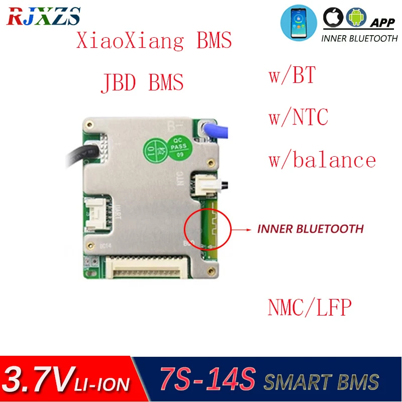 Xiaoxiang BMS 7S až 14S 30A/40A/50A LI-ION JBD BMS podporuje batériu NMC/LFP