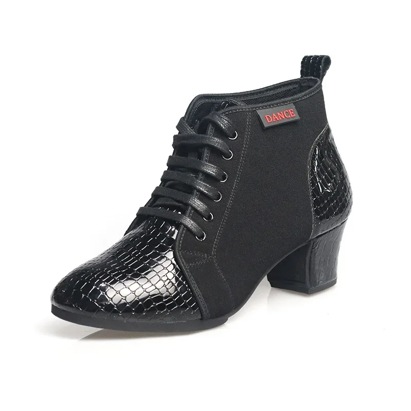 XIHAHA ŽENA LATINÁ SALNOMNÁ DANCE TANCE SOLE SOLE LINKY ŽENY TANGO Practice Woman Boots Middle Heel Ladies Non-Slip Sneaker