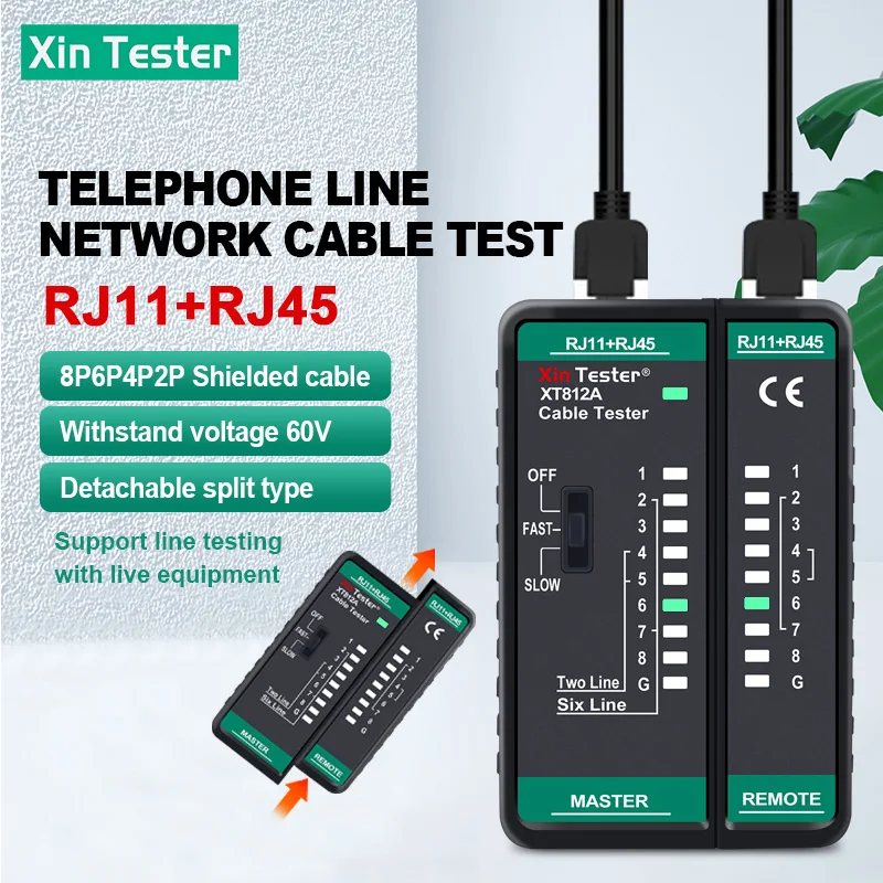 Xin tester sieťový tester RJ11 RJ45 LAN Tester Tester Networking Wifet Telefón DETEKTOR Tracker Nástroj X812A