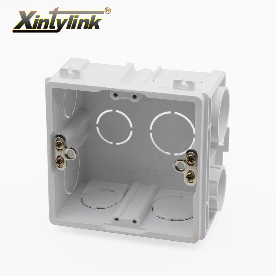 XintyLink RJ11 RJ45 Jack čelný tanier zadná skrinka RJ12 Socket Junction Box Embeddded Wall čelná doska Zapretážka PVC 86 mm