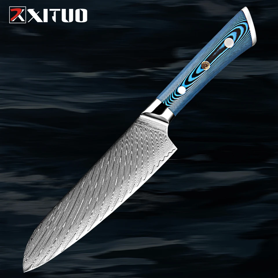 Xituo 7inch japonský šéfkuchár nôž ultra ostrý damašk vysoký uhlíkový oceľ vg10 kuchynský nôž profesionálna zelenina santok nože