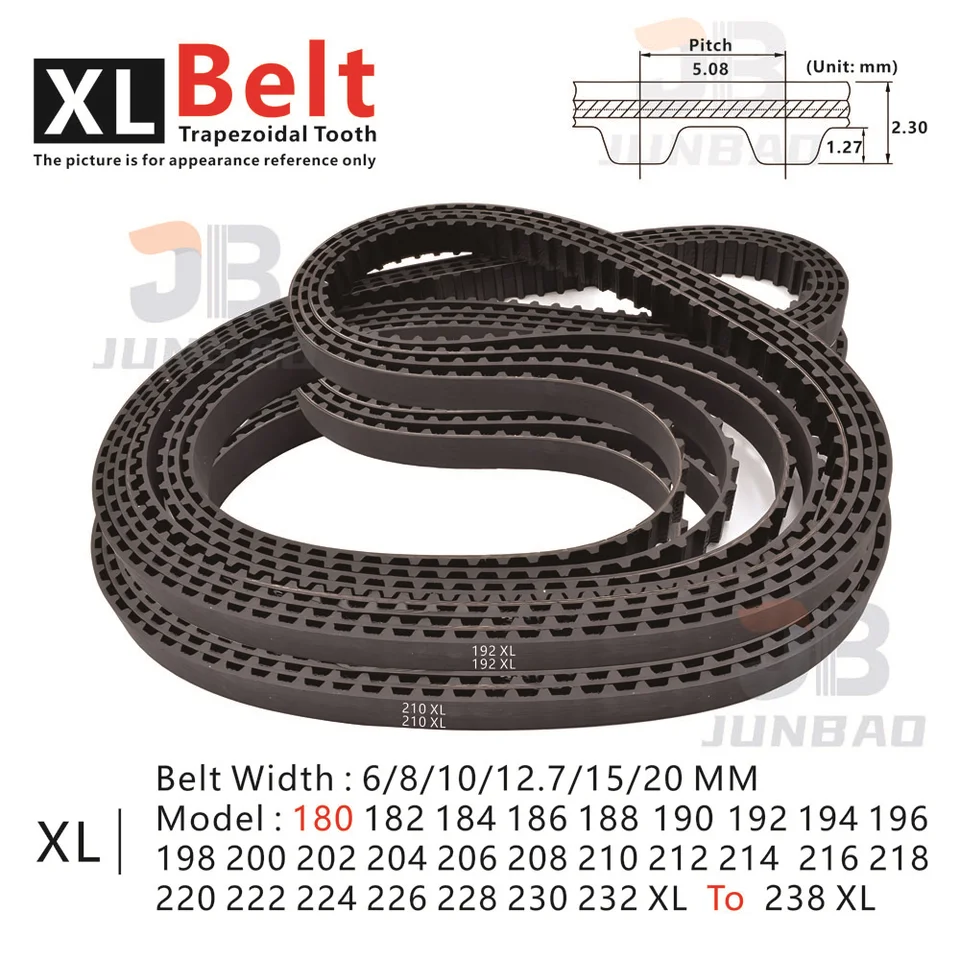 XL vysoký krútiaci moment Guming Timing Belt Pitch 5,08 Šírka 6 8 10 12,7 15 20 mm 180xl 182xl 184xl 186xl 188xl 190xl 192xl 194xl až 238xl