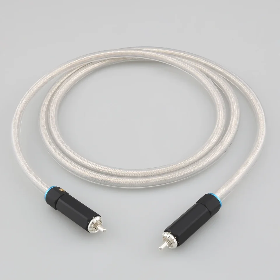 XLO HT4 strieborný 75OHMS digitálny koaxiálny kábel HIFI 75 OHMS koaxiálny zvukový kábel Digitálna RCA do RCA pre DAC CD TV TV