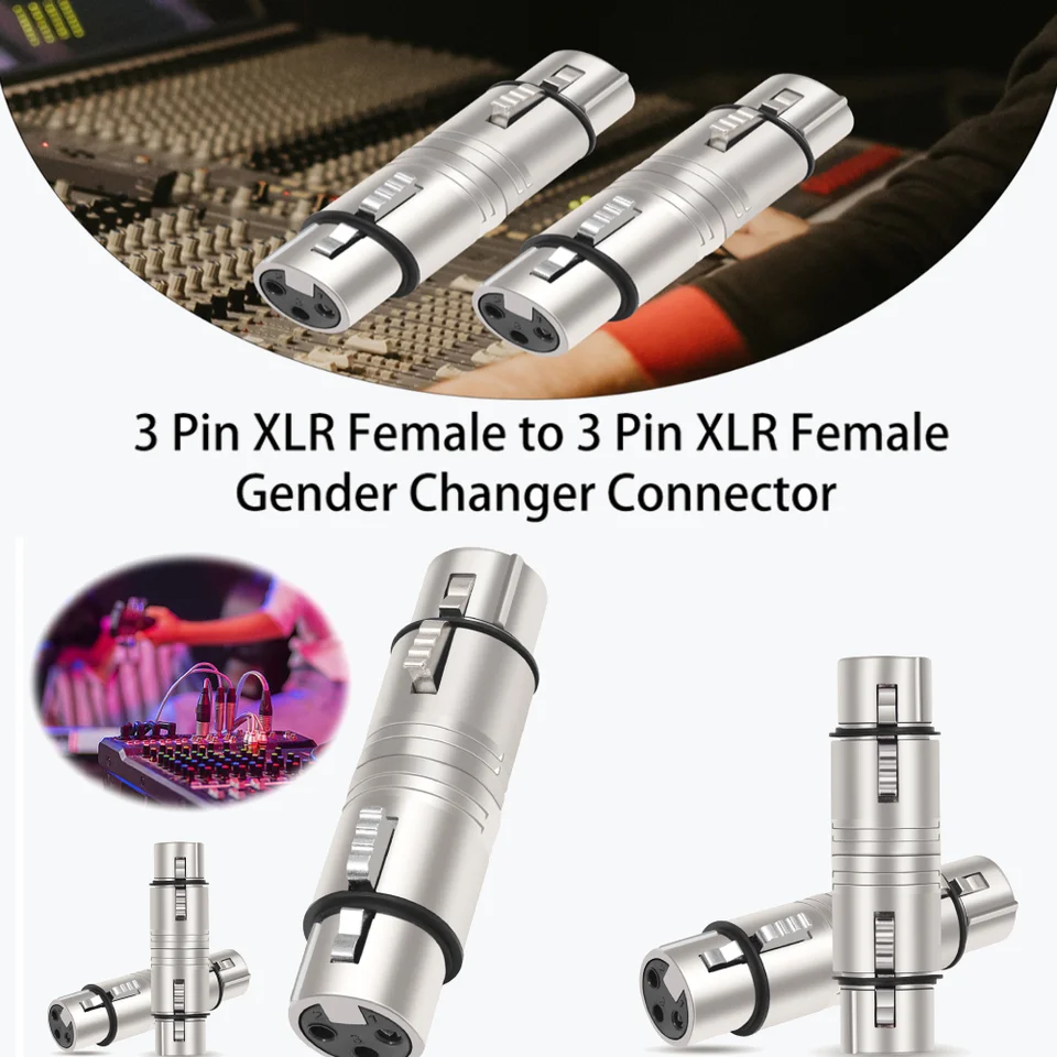XLR 3 PIN až 3 PIN Mikrofónový adaptér zvukový mikrofónový adaptér zabezpečený uzamykací konektor mikrofónový predlžovací konvertor